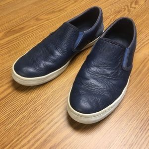 Cole Hann Leather Navy Blue Slip-On Casual Men's US 9.5